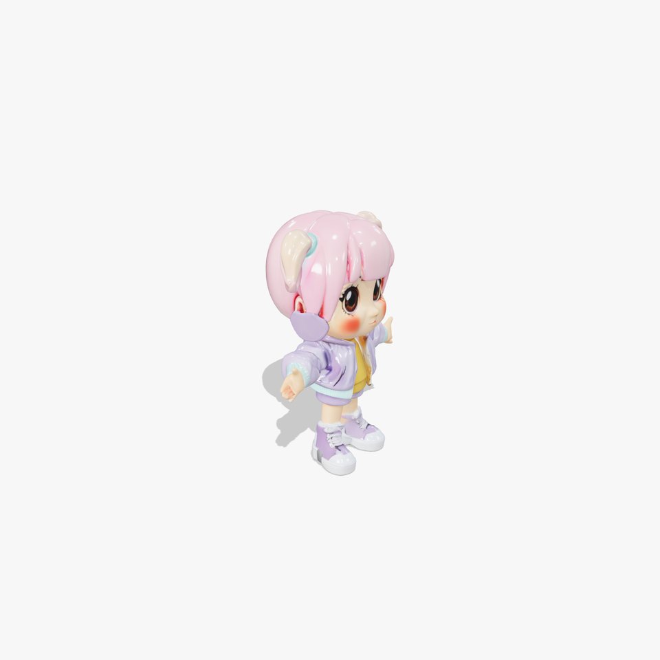 Chibi PinkHaired Girl Character Rigged and Animated